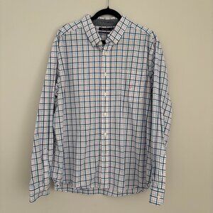 Nautica Men's White Blue Pink Tattersall Check Classic Button Down Shirt XXL